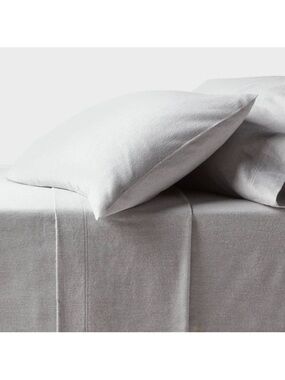 Threshold - Queen Ultra Soft Flannel 4pc Sheet Set Eco Melange Gray Grey NEW